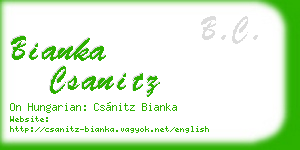 bianka csanitz business card